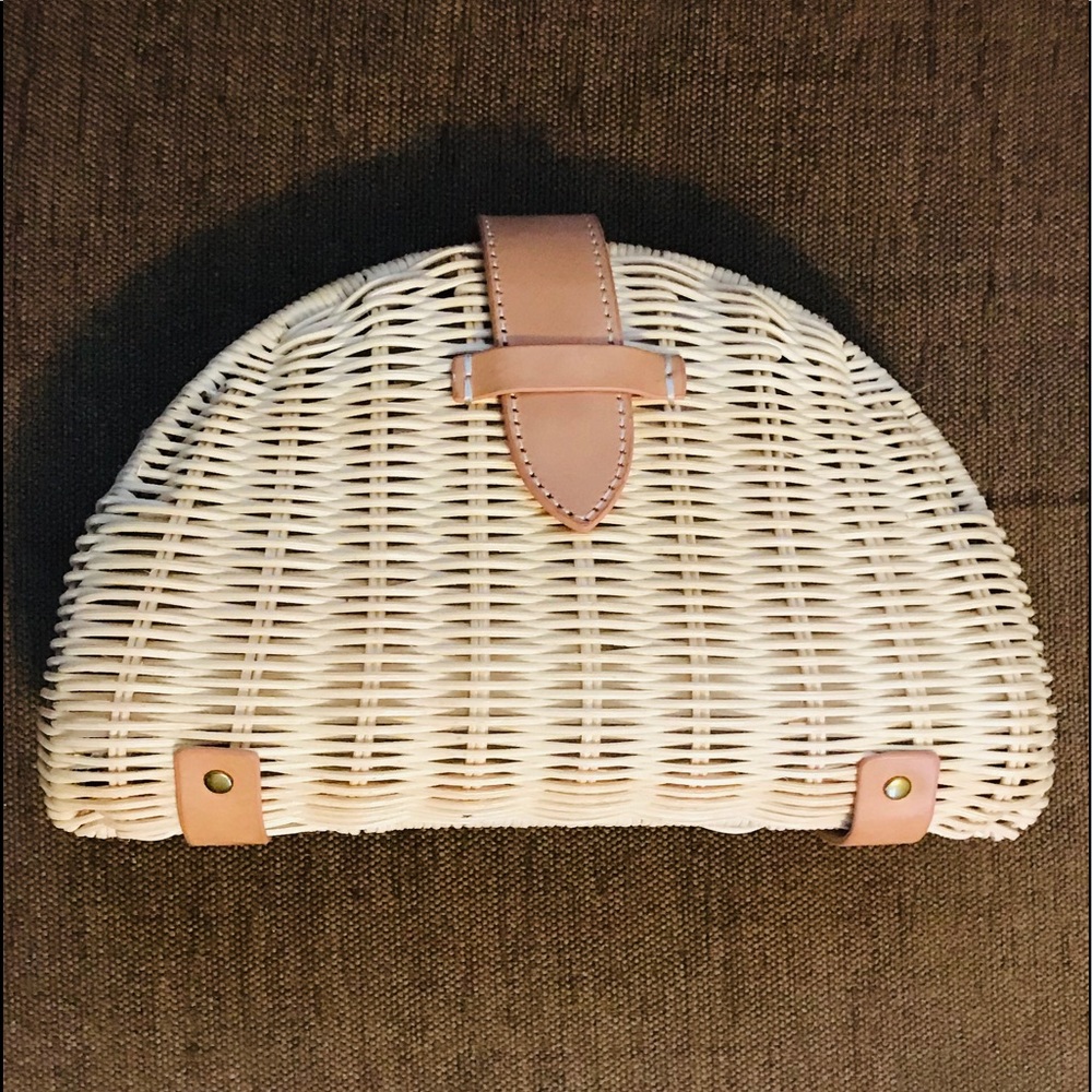 NWT JCrew Natural Rattan  Clutch ASO Meghan Markle